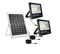 CUDTAPI Faretto Solare Luce di Inondazione più Luminoso con Pannello Solare in Alluminio Lampione Solare Impermeabile con Lampada da Parete da Giardino Remota(20W 40LED)