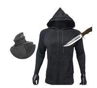 CUDTAPI Felpa con Cappuccio antitaglio di Livello 5 con Protezione for Il Collo, Abbigliamento Protettivo for Esterni, autodifesa antitaglio for Esterni(Small)