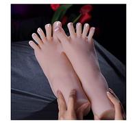 CUDTAPI Piede Modello Calze Maschio Plastic Toe può Essere posizionato Mannequin Silicone Lifesize Modello del Piede Femminile for L'Arte TPE.(Wheat all Silicone,Left Foot)