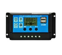 CUDTAPI Regolatore di Carica Solare 10A/20A/30A 12V 24V Auto Solar Charge Controller with LCD Cell Panel Regulator PV Home(10A)