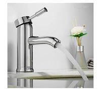 CUDTAPI Rubinetto del Bagno Luxury Bathroom Rubinetto Black Single Maniglia Hot Cold Switch Water Mixer Taps Lavabo Bacino Bagno Bagno Mounted Rubinetto Rubinetto(Chrome Short)