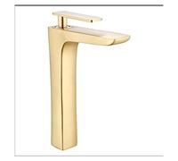 CUDTAPI Rubinetto del Bagno Rubinetti Eleganti Rubinetto for Il Bagno in Oro Spazzolato in Oro Calda e Fredda Bacino Miscelatore Tappo in Ottone Water lavandino(Brushed Gold Tall)