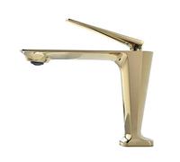 CUDTAPI Rubinetto del Bagno Rubinetti for lavabo Spazzolato Oro Rubinetto da Bagno in Oro Caldo e Freddo in Oro Rosa Rubinetto Deck Montato Toilette Nero Miscelatore acque(Gold)