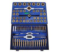 CUDTAPI Set di Maschi e matrici da 86 Pezzi e 110 Pezzi, Strumento for Filettatura Manuale in Acciaio al tungsteno e Titanio con cacciavite a Chiave for Riparare e Tagliare(86PCS)