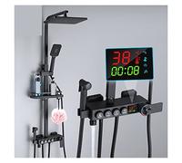 CUDTAPI Sistema Doccia Digitale, Rubinetto Doccia Termostatico, Set Bagno Display Digitale, A Pioggia, Moderna for Controller per Doccia con Display a LED(White-4Ways)