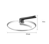 CUDVOLHTU Copripentola 24/26/30/32/34cm, Coperchio in vetro for padella wok da cucina universale anti-schizzi(30cm)