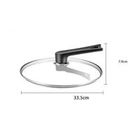 CUDVOLHTU Copripentola 24/26/30/32/34cm, Coperchio in vetro for padella wok da cucina universale anti-schizzi(34cm)