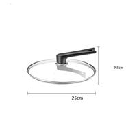 CUDVOLHTU Copripentola 24/26/30/32/34cm, Coperchio in vetro for padella wok da cucina universale anti-schizzi(24cm)