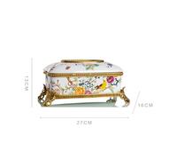 CUDVOLHTU Coprivaso in carta velina di alta qualità in porcellana e ottone, con fiori di uccelli, oro bianco