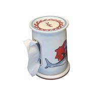 CUDVOLHTU Scatola porta fazzoletti in ceramica for la casa e il soggiorno, scatola portaoggetti decorativa for tavolo da tè e scrivania(E)