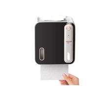 CUDVOLHTU Supporto intelligente, scatola for fazzoletti di carta igienica for aromaterapia, portarotolo for carta igienica arrotolabile(Black)
