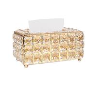 CUDVOLHTU Tovaglioli a cubo di cristallo quadrato, dispenser for tovaglioli da bar in stile europeo, scatola for fazzoletti(Gold)