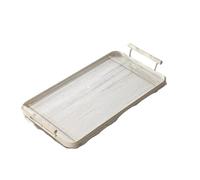 CUDVOLHTU Vassoio in acrilico in stile nordico, piatto da dessert creativo alla moda for il pomeriggio, vassoio da portata for il tè, piatto for dolci, uso domestico(Milky White large tray)