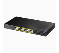 CUDY 792749 Switch 24 Porte Web-Managed PoE Gigabit L3 con 4 Porte SFP, GS5024PS4 Nero Nero