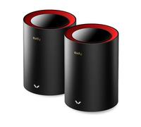 Cudy M3000 2-Pack Dual-band (2.4 GHz/5 GHz) Wi-Fi 6 (802.11ax) Nero Rosso 1 Interno