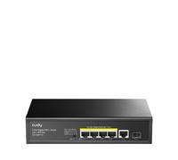 Cudy GS1005PTS1 Switch Gigabit PoE+ a 5 porte, PoE/PoE +, budget PoE 120 Watt, massimo 60 watt una porta, 4 porte PoE, 1 porta RJ45 uplink, 1 SFP, 802.3 at/af, VLAN, estensione a 250 metri