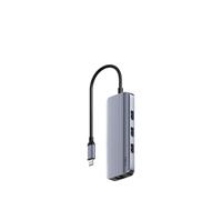 Cudy Hub USB 3.0 a 3 porte con USB-C, HDMI e Gigabit Ethernet, UH606 | Espansore Type-C 6-in-1, uscita video 2.0, GbE, 3 porte USB-A, 4K a 60 Hz, 5 Gbps, ricarica rapida BC 1.2, Power Delivery