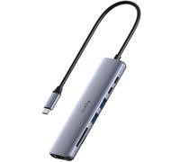 Cudy HUB USB C 7 in 1, adattatore multiporta con HDMI 4K, 1 slot SD, 1 slot TF, 2 USB-A 3.2, 1 USB-C 3.2, 100W PD, compatibile con MacBook, iPhone 15/16, Surface, iPad, UH407