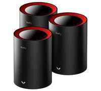 Cudy M3000 3-Pack Dual-band (2.4 GHz/5 GHz) Wi-Fi 6 (802.11ax) Nero, Rosso 1 Interno