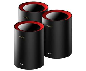 Cudy M3000 3-Pack Dual-band (2.4 GHz/5 GHz) Wi-Fi 6 (802.11ax) Nero, Rosso 1 Interno