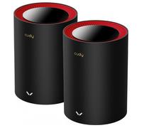 Cudy M3000 confezione da 2 dual band (2,4 GHz/5 GHz) Wi-Fi 6 (802.11ax) Nero, Rosso 1 Interno