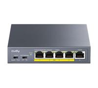 Cudy 4 canali Gigabit Poe Extender, 10/100 / 1000Mbps, 1 Poe Ingresso, 4 Poe Uscita, Poe Ripetitore/Poe + Amplificatore/Poe ++ ripetitore, Montaggio a Parete, a Margherita, 802.3bt / AT/AF