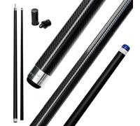 Cue-King Pro Series - Stecca da biliardo in carbonio di grado militare, 147,3 cm, 510,3 g, 2 pezzi con punta da 12,5 mm, finitura in carbonio lucido, stecca professionale da biliardo (stecca in