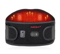 CUEHEAT Cintura in vita riscaldata, senza fili, per schiena bassa, riscaldamento elettrico e massaggio, alimentato a batteria ricaricabile (nero scuro, 114,3 cm)