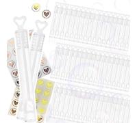 CUEMOON 100x Bolle di Sapone, con Il Manico a Cuore per Nozze Wedding Bubble, bolle di sapone matrimonio, Wedding Bubbles con per Bomboniere Decorazioni, 40 adesivi d'amore gratuiti