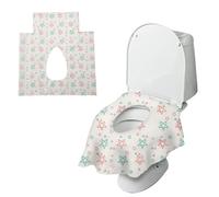 CUEMOON 25 Pezzi 60 * 65CM Grande Copriwater, Copriwater Monouso Antibatterico, Cuscino con Motivo Stampato per WC Coprisedile per Toilette Pubblico e di Casa