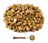 CUEMOON 300 pezzi di perline di cera ottagonali, Kit Sigillo di Cera Ottagonale con 1 Cucchiaio per Sciogliere Cera, perline di sigillo per la realizzazione di sigilli