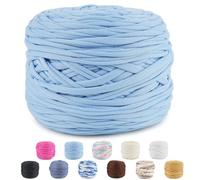 CUEMOON Fettuccia per Borse a Uncinetto, 285g/100m Filati per Borse Uncinetto, Cordoncino per Borse, Cestini, Tappeti, Fai da Te, Decorazioni, Artigianato (azzurro)