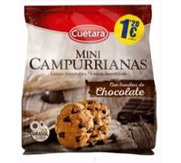 Cuétara Mini Campurrianas al Cioccolato, Biscotti con Gocce di Cioccolato, Formato Snack 122 g, Confezione da 3
