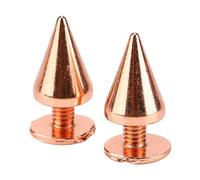 Cufaee 100 set Stume a punta di cono a spillo, borchie a vite in oro rosa in ottone, prigionieri di viti a vite per scarpe da abbigliamento fai -da -te (7 * 10mm)