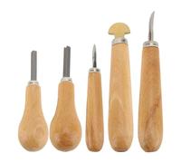 Cufaee 5Pcs Jewelry Setting Tools, Beech Wood, Metal Jewelry Stone Prong Pusher, Engraver Tool Set for Professional Jeweler Beginners