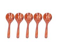 Cufaee 5pcs Wood Spoons, Long Handle Spoon, Wooden Ladle Cooking Utensils for for Kitchen Soup Coffee Cocktail Honey Mixing Stirring (dark spoon)