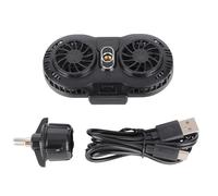 Cufaee Cell Phone Cooler, Retractable Mute Cellphone Radiators with Dual Semi Conductor Cooling Chip, Phone Cooler Fan for Outdoor Vlog (Black)