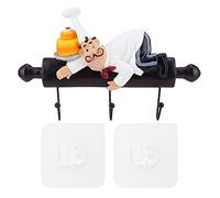 Cufaee Chef Figurine Self Adhesive Hanger, Wall Hook Cartoon Hooks, Cute Bakery Decoration Hook for Home Kitchen Restaurant (Type 1)