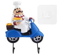 Cufaee Chef Figurine Self Adhesive Hanger, Wall Hook Cartoon Hooks, Cute Bakery Decoration Hook for Home Kitchen Restaurant (Type 2)