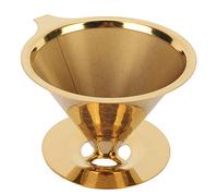 Cufaee Gocciolatore per caffè Pour Over, Caffettiera Pour Over in acciaio inossidabile, Filtro per caffè riutilizzabile a nido d'ape dorato per 1 o 2 tazze