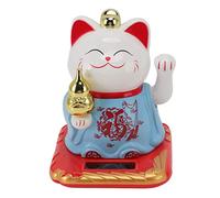 Cufaee Lucky Waving Cat, Plastic Light Induction Fortune Cat, Ornament di gatto di benvenuto cinese per le auto da casa uso (Blu)