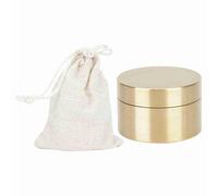 Cufaee Mini contenitore in ottone per caffè, portapillole quotidiano portatile, piccola scatola rotonda per pillole per gioielli con foglie di tè (M25,5 cm/10,04 pollici di diametro)