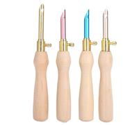 Cufaee Punch Needle Embroidery Pen, Wooden Handle Punch Needle Embroidery Pen, Stainless Steel Felting Needle for Beginners and Experts