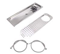 Cufaee Sciacquatrice per brocche in Acciaio Inossidabile 304, Lavatazzine da Incasso da Controsoffitto, Lavaggio ad Alta Pressione con Tubo di Scarico e Vassoio Gocciolante per la (Colore acciaio