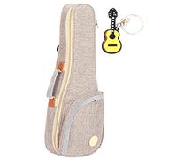 Cufaee Ukulele Case Backpack, Cotton Linen Woven Fabric Thicken Backpack, Straps Gig Bag Case Storage for Travel Performance Concert Show (26 Inch)