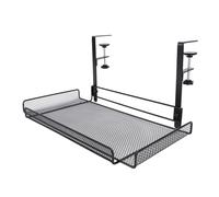 Cufaee Under Desk Organizer, Carbon Steel, PP sotto il vassoio per la gestione dei cavi della scrivania, nessun vassoio per cavi a rete Dril per la striscia di alimentazione del ro (Bianco) (Nero)