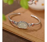 Cuff Bangle Bracelets,Hetian Jade Retro Hollow Ladies Open Bangle Jewelry Women's Bracelets