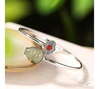 Cuff Bangle Bracelets,Natural Hetian Jade Retro Gourd Lady Open Jewelry Ladies Women's Bracelets