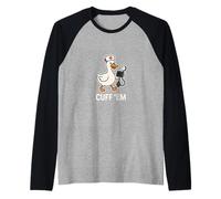 Cuff 'Em Nurse Duck Funny Pun Healthcare PRO Humor Maglia con Maniche Raglan