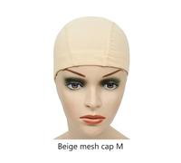 Cuffia a cupola in rete for rendere più facili le parrucche, da cucire sui capelli, elastica, in nylon traspirante(Beige Mesh cap M)